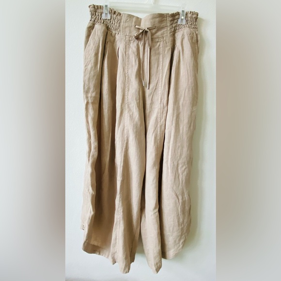NWT Antropologie Ruched Linen Parachute Pants L - Picture 5 of 8